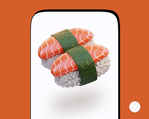 PSD illustrazione 3d di fast food di sushi