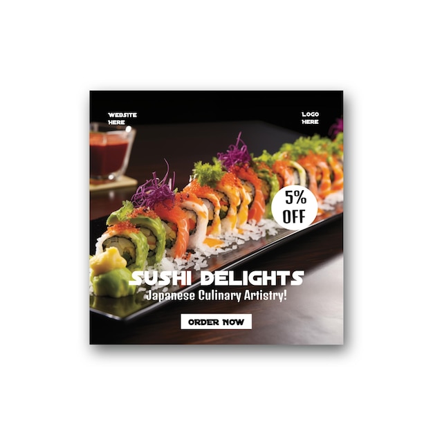 PSD sushi flyer sjabloon psd