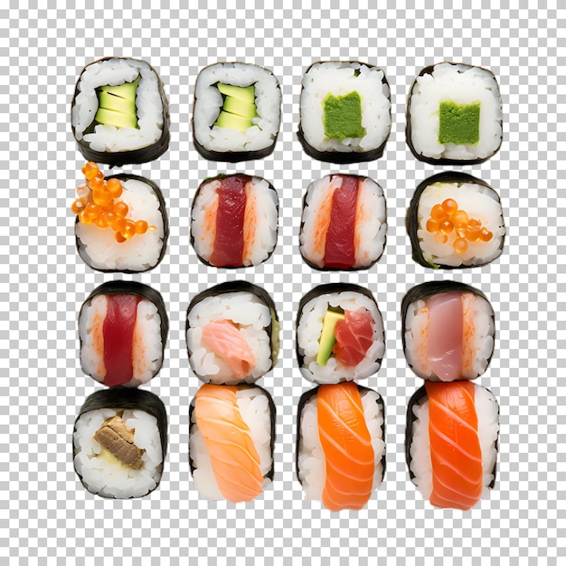 PSD 透明な背景に  寿司の概念を描いた