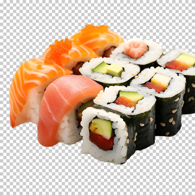 透明な背景に  寿司の概念を描いた