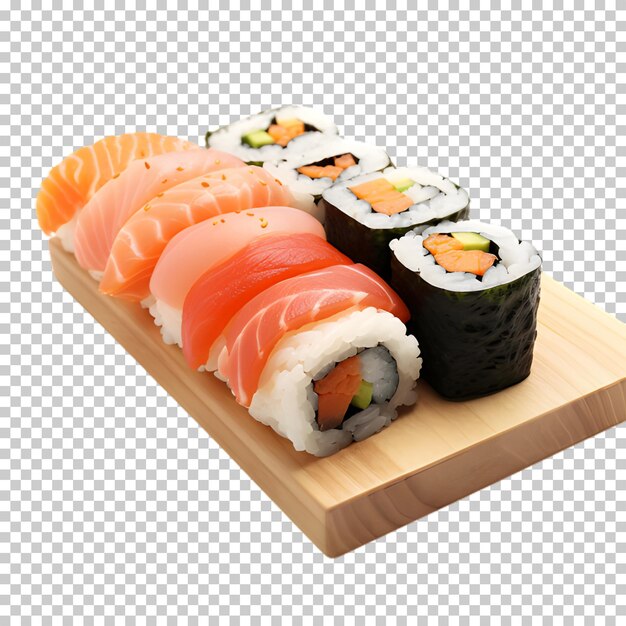 Concetto di cibo sushi isolato su uno sfondo trasparente