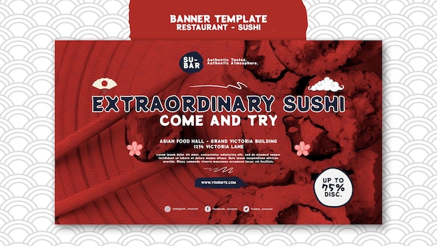 sushi horizontal banner template