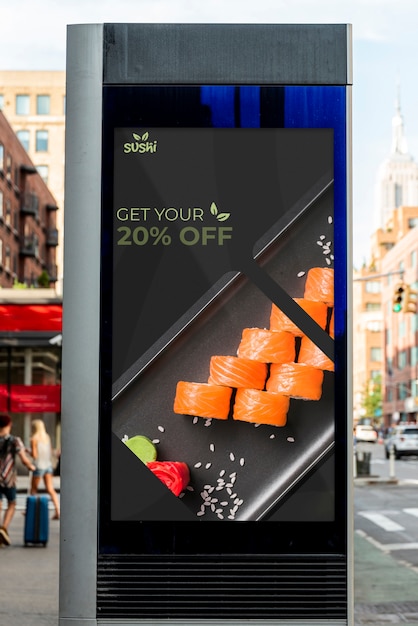 Sushi korting billboard mock-up