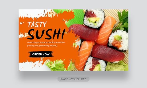 Sushi menu youtube miniatuursjabloon