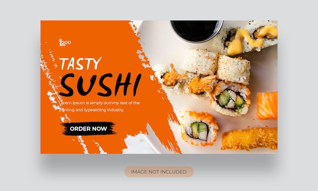 Modello di miniatura di youtube del menu sushi