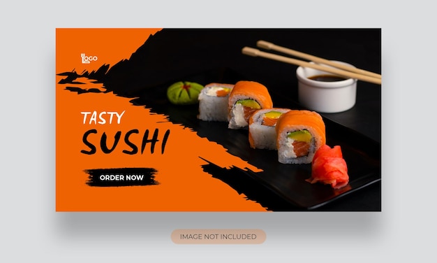 Modello di miniatura di youtube del menu sushi