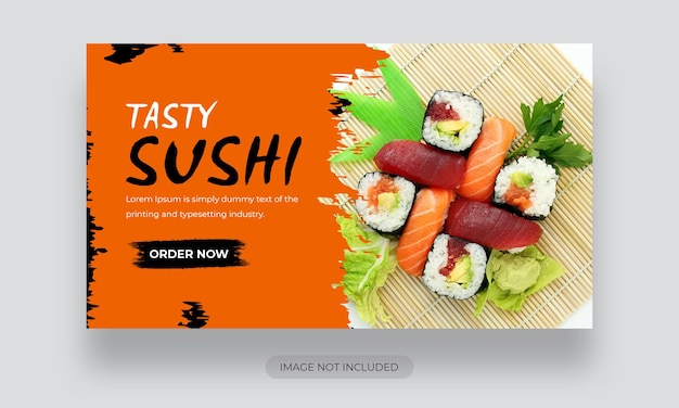 PSD sushi menu youtube thumbnail template