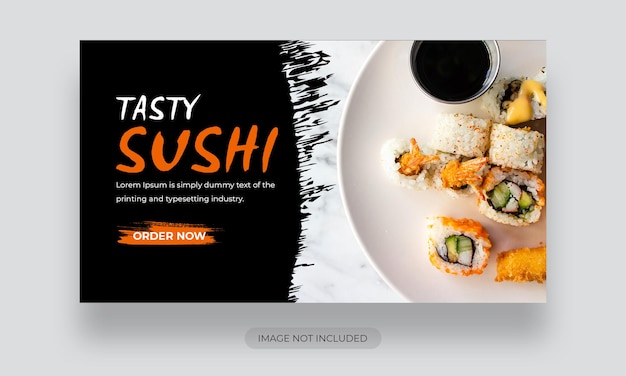 Modello di miniatura di youtube del menu sushi