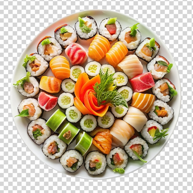 Sushi Na Tacce Izolowanej Na Przezroczystym Tle