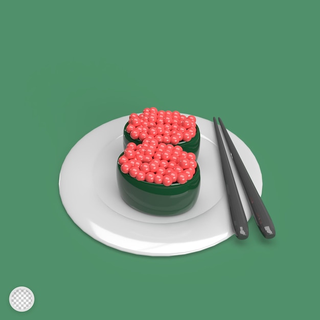 Sushi Na Talerzu Ilustracja Renderowania Modelu 3d