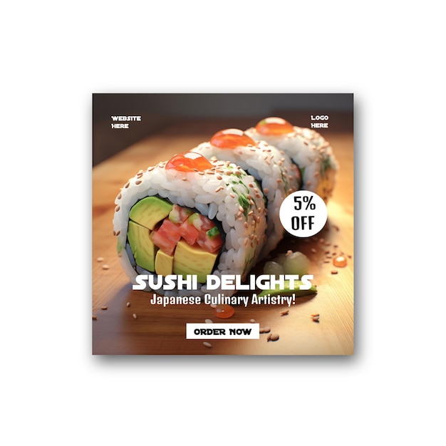 PSD sushi poster sjabloon psd