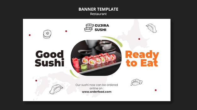 PSD modello di banner ristorante sushi