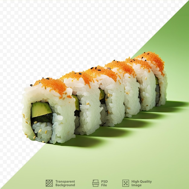 PSD rollo di sushi con riso bianco su sfondo trasparente isolato dal cibo