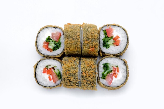 Sushi Rolls Japans eten maki geïsoleerde achtergrond Perfect voor gebruik in voedsel commercieel menu