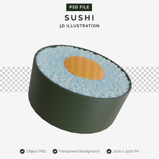 Sushi rolt 3d illustratie