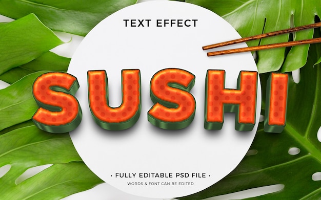 PSD sushi teksteffect