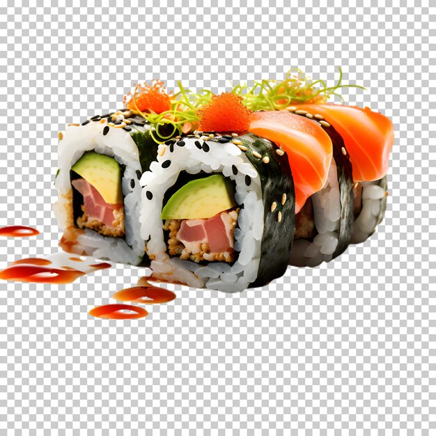 PSD sushi-voedselconcept geïsoleerd op een doorzichtige achtergrond