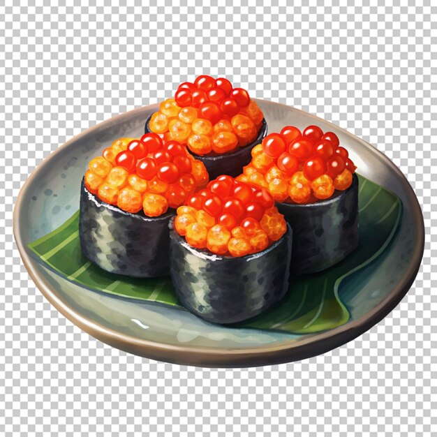 PSD a sushi with red caviar on top