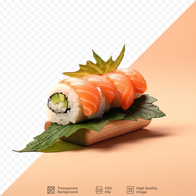 PSD sushi with salmon shrimp tempura on transparent background