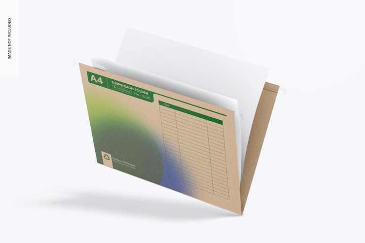 PSD suspension folder mockup, falling