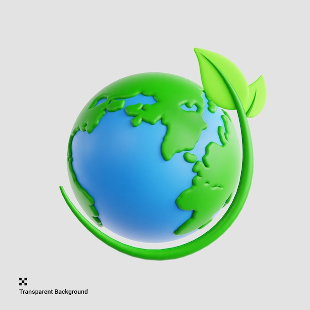 Sustainability 3d icon illustration for earth day