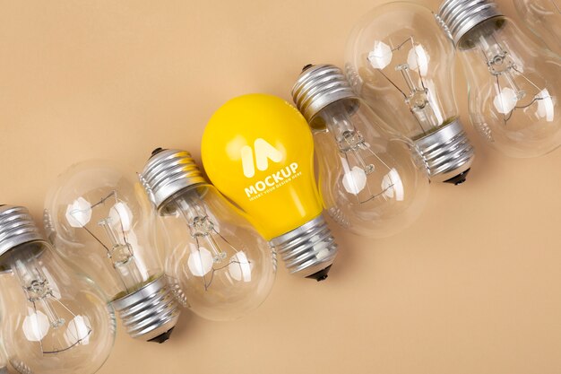 PSD sustainable alternative light bulb mockup