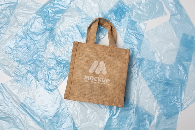 PSD sustainable alternative textile tote bag mockup