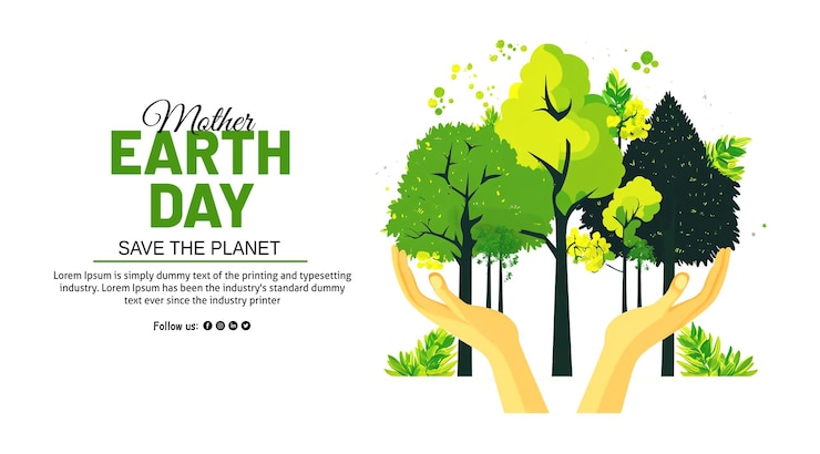 PSD sustainable earth day concept with trees