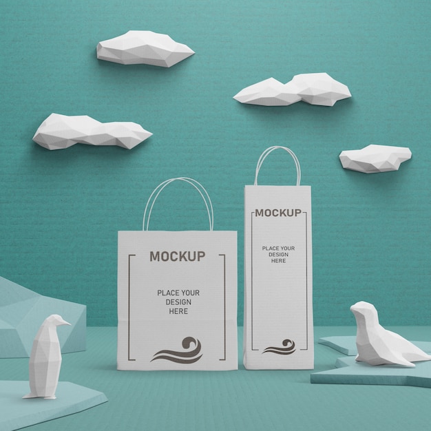 Sustainable paper bags for ocean day