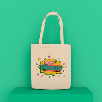 Premium PSD | Sustainable tote bag mock-up from fabric