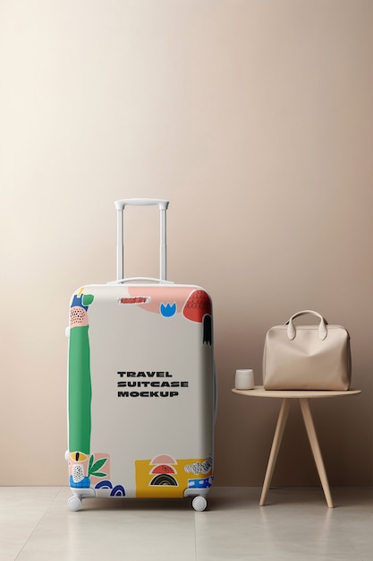 PSD sustainable travel luggage mockup