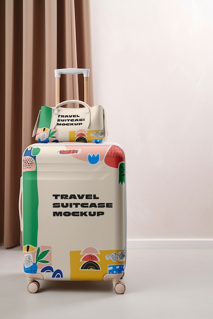 PSD sustainable travel luggage mockup