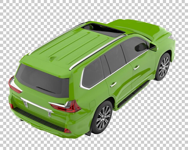 Suv op transparante achtergrond. 3d-rendering - illustratie