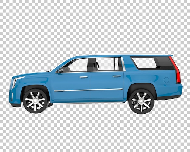 SUV op transparante achtergrond. 3D-rendering - illustratie