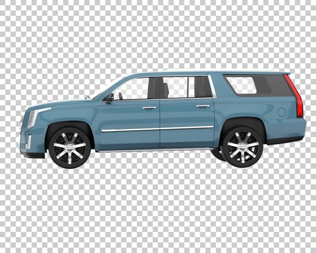 SUV op transparante achtergrond. 3D-rendering - illustratie
