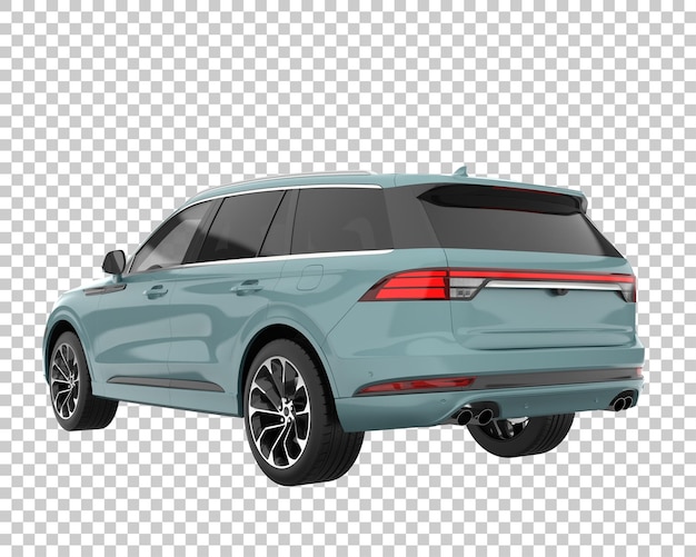 Suv op transparante achtergrond. 3d-rendering - illustratie