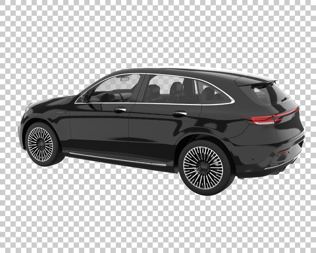 पारदर्शी बैकग्राउंड पर SUV। 3D रेंडर - इलस्ट्रेशन
