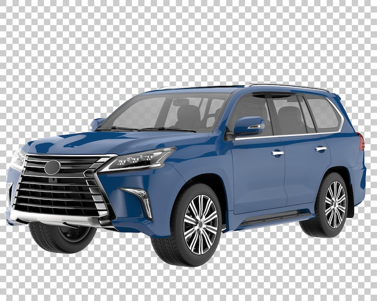 PSD 透明背景上的suv. 3d染 - 插图