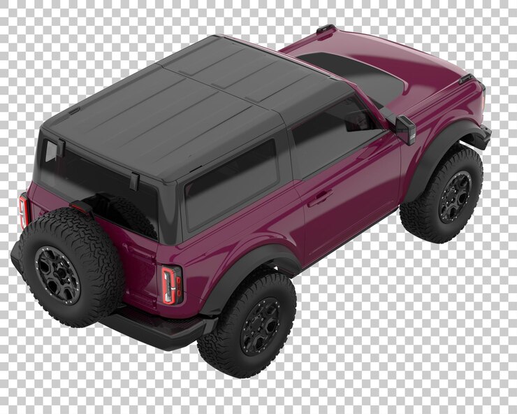 PSD รถ suv บนพื้นหลังโปร่งใส เรนเดอร์ 3 มิติ - ภาพประกอบ