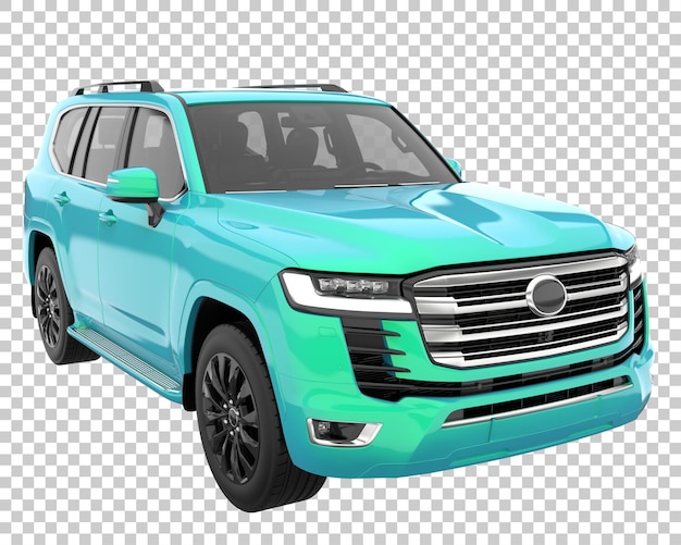 Suv on transparent background. 3d rendering - illustration