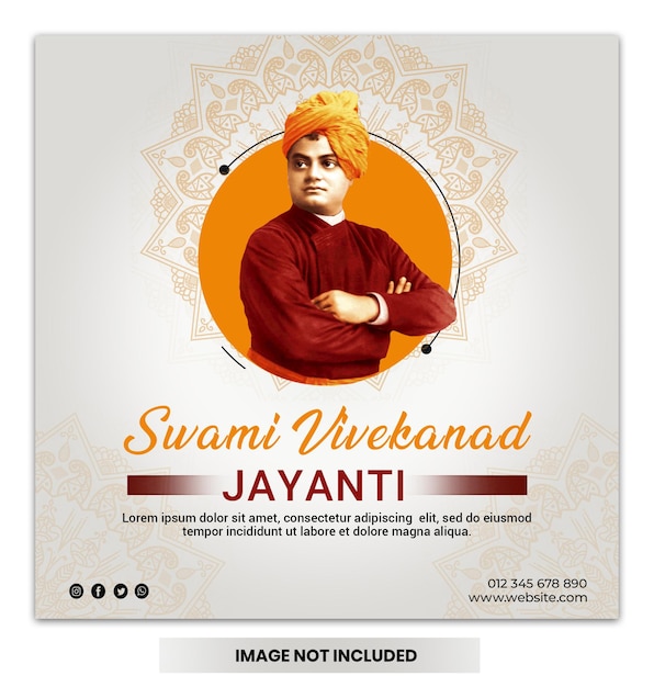 Swami vivekananda jayanti free social media post