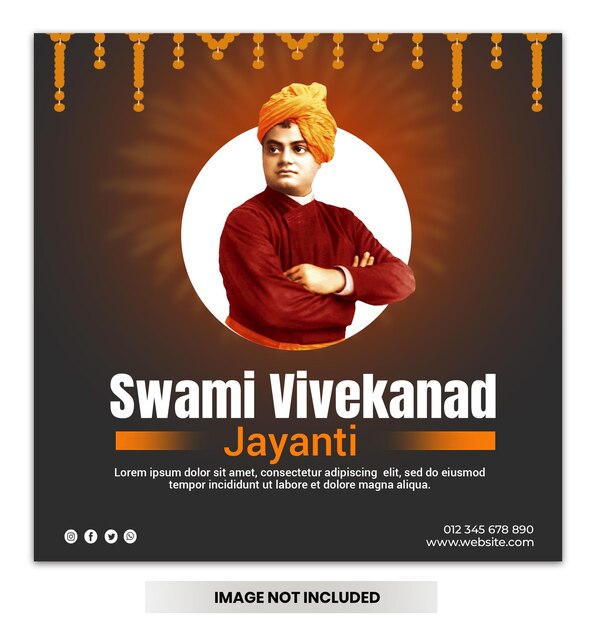 PSD swami vivekananda jayanti post gratuito sui social media