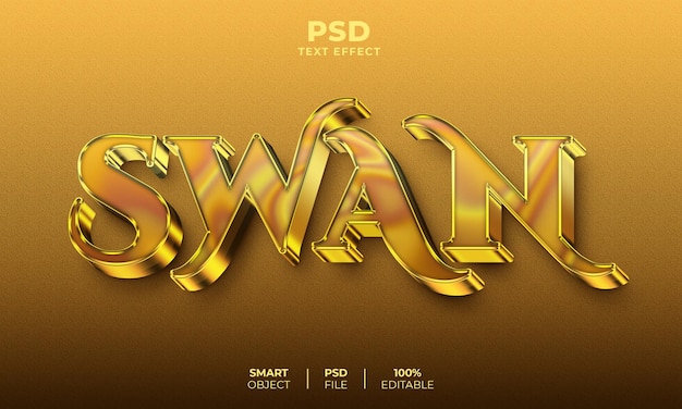 Swan 3d editable text effect