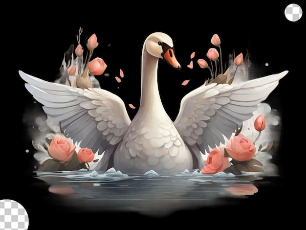 PSD swan prinses illustratie png transparant