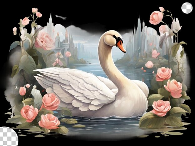 PSD swan prinses illustratie png transparant