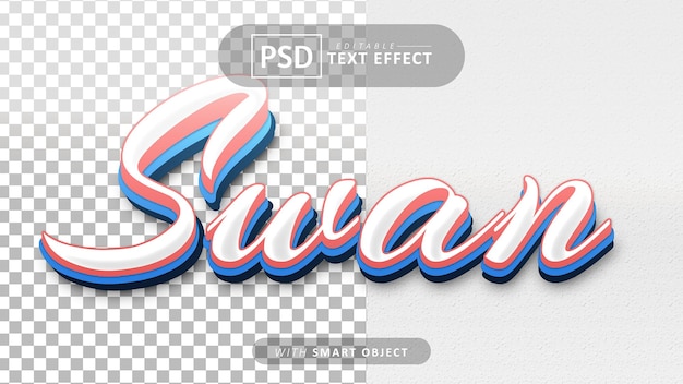 PSD swan text effect editable