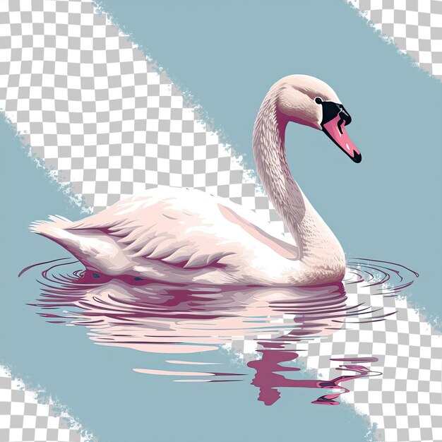 PSD swan white in water