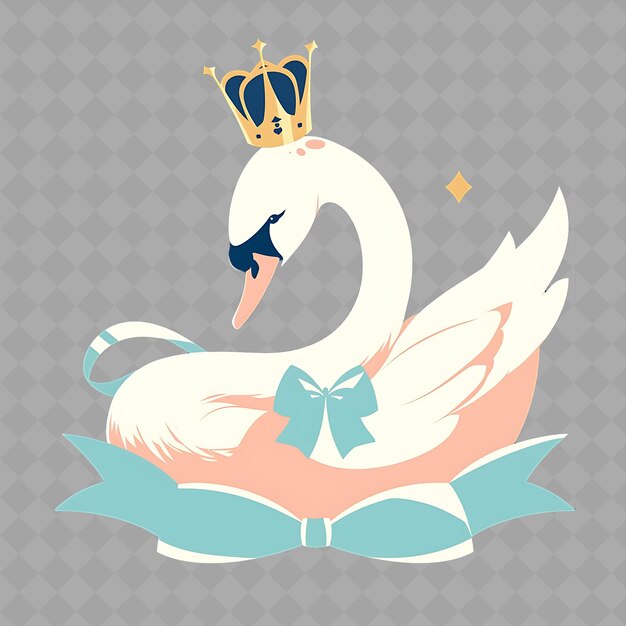 PSD a swan with a crown on its head