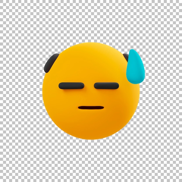 PSD emoticon di sudore 3d emoji icona