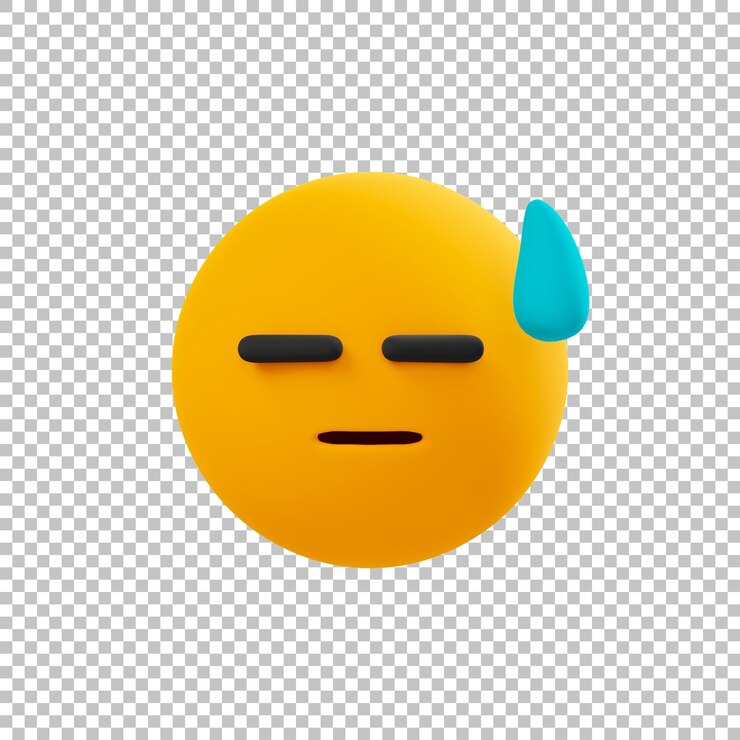 sweat emoticon 3d emoji Icon